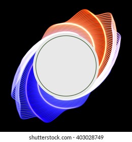 Vector round glossy label banner frame 