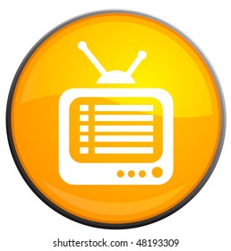 vector round glossy news icon