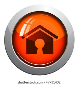 vector round glossy real estate icon set