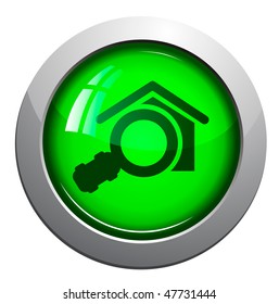 vector round glossy real estate icon set