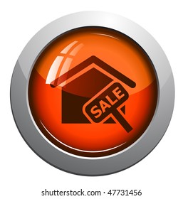 vector round glossy real estate icon set