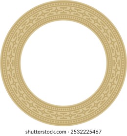 Vetor em volta de ouro antigo ornamento russo. Fronteira eslava, moldura. Círculo, anel. Pintura das câmaras reais.
