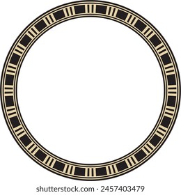 Vector round gold and black Egyptian ornament. Endless circle border, ancient Egypt frame.
