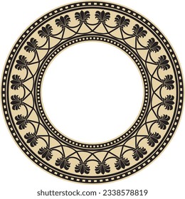 Vector round gold and black national persian ornament. Circle, frame, border ethnic pattern of Iranian civilization.
