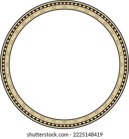 Vector round gold and black seamless classic byzantine ornament. Infinite circle, border, frame Ancient Greece, Eastern Roman Empire. Decoration of the Russian Orthodox Church.
