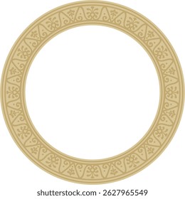 Vetor em volta da borda de ouro, quadro, anel Pompeia. Círculo Ornamento Neopolitano. Arte da Roma Antiga.
