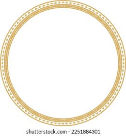 Vector round gold seamless classic byzantine ornament. Infinite circle, border, frame Ancient Greece, Eastern Roman Empire. Decoration of the Russian Orthodox Church.
