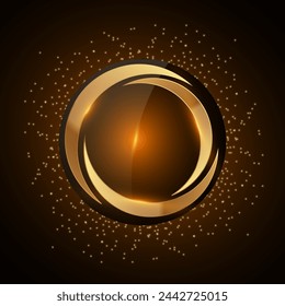 Marco abstracto dorado redondo del vector