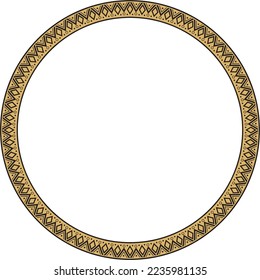 Vector alrededor de ornamento de borde dorado. El marco de las tribus nativas americanas, círculo.