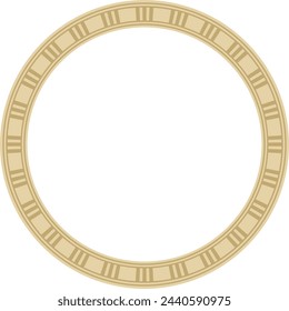 Vector round golden Egyptian ornament. Endless circle border, ancient Egypt frame.
