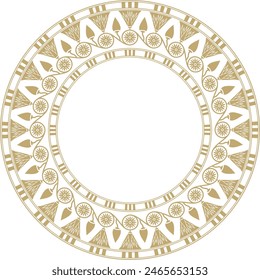 Vector round golden Egyptian ornament. Endless circle border, ancient Egypt frame.
