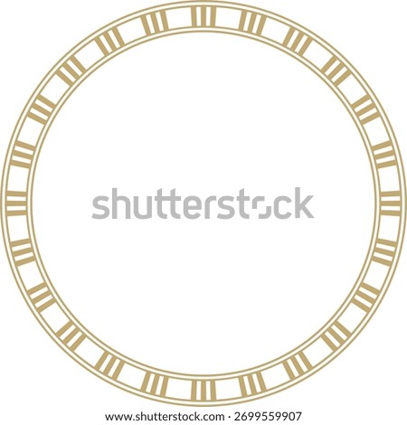 Vector round golden Egyptian ornament. Endless circle border, ancient Egypt frame.
