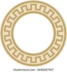 Vector round golden jewish national ornament. Star of David. Semitic folk circle, pattern. Israeli ethnic sign, ring.
