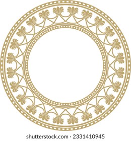 Vector round golden national persian ornament. Circle, frame, border ethnic pattern of Iranian civilization.
