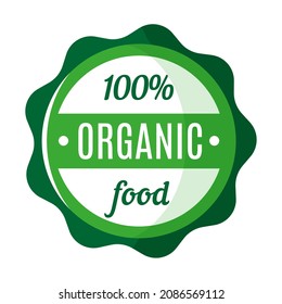 Vector alrededor de la placa orgánica verde y de alimentos frescos de la granja, etiqueta o etiqueta. Diseño de etiquetas de mercado ecológico. El cuidado del concepto de medio ambiente. Compra de alimentos ecológicos.