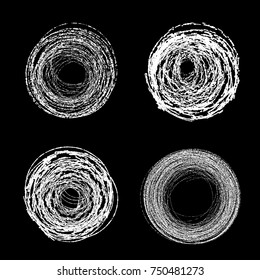 Vector Round Grunge Scribble Set
