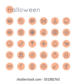 Vector Round Halloween Icons