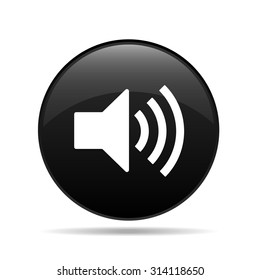 Vector Round Icon In Black And White A Beep Sound