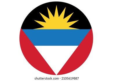 Bandera de icono circular de Antigua y Barbuda