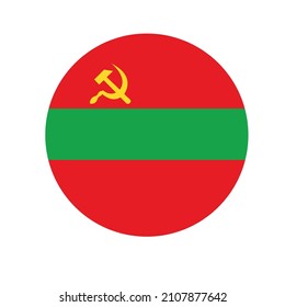 Vector round icon, flag of the Transnistrian Moldavian Republic (Transnistria