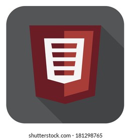 vector round icon of web shield with rail road - isolated flat design illustration