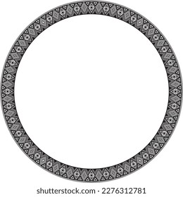 Vector round Indian patterns. National circle ornaments, borders, frames. monochrome decorations of the peoples of South America, Maya, Inca, Aztecs. Print for fabric, paper, textile.
