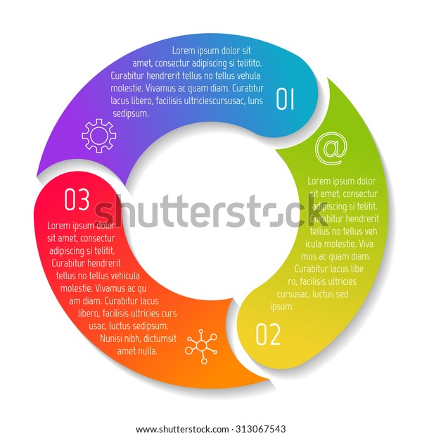 Vector Round Infographic Diagram Circular Connected Stock Vector Royalty Free 313067543 7297