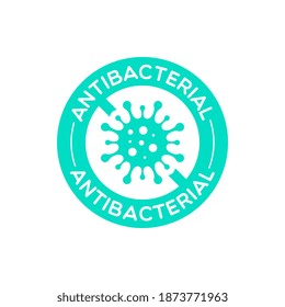 Vector Round Isolated Antibacterial Label