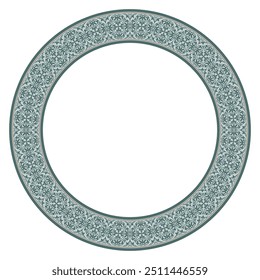 Vector round Kazakh national ornament. Ethnic pattern of the peoples of the Great Steppe, Kazakh, Kyrgyz, Uzbek, Mongolian, Kalmyk, Buryats. National Asian ornaments for plate, textile, print design