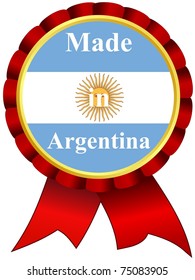 vector round label with ribbon Made in Argentina