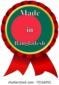 vector round label with ribbon Made in Bangladesh