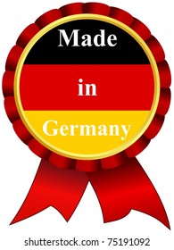 vector round label with ribbon Made in   Germany