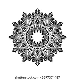 Vector round lace with damask and arabesque elements