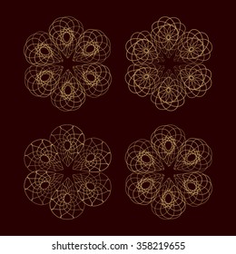 Vector round lace elements set for your design.