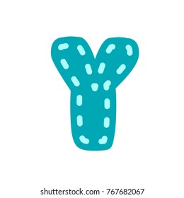 Vector round letter x embroidery blue x