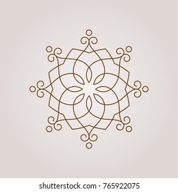 Vector round line exotic mandala 
