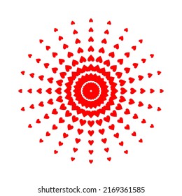 Vector round liner exotic mandala with heart.Vector drawing of a heart with a mandala pattern.Abstract Heart Composition.