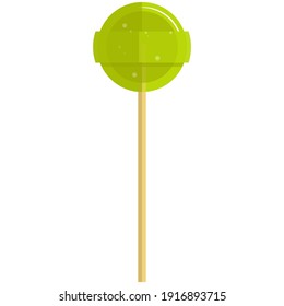 Vektor rund um lollipop süßen Nachtisch. Zuckerkaramellbonbons auf Stick einzeln auf weißem Hintergrund. Köstliche Süßwaren