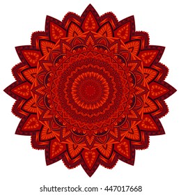 Vector round mandala in childish style. Ornamental doodle background.