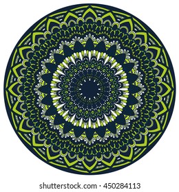 Vector round mandala in childish style. Ornamental doodle background. Islam, Arabic, Indian, turkish, pakistan, chinese, ottoman ornate motifs.