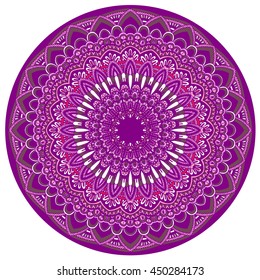 Vector round mandala in childish style. Ornamental doodle background. Islam, Arabic, Indian, turkish, pakistan, chinese, ottoman ornate motifs.