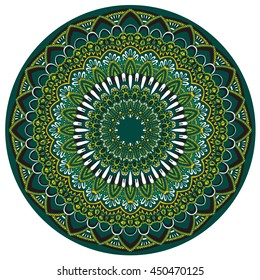 Vector round mandala in childish style. Ornamental doodle background. Islam, Arabic, Indian, turkish, pakistan, chinese, ottoman ornate motifs.
