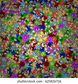 Vector round mandala in childish style. Ornamental doodle background. Vector nature seamless pattern with abstract ornament.