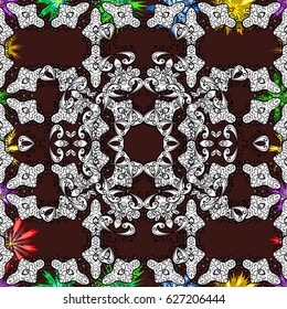 Vector round mandala in childish style. Ornamental doodle background. Vector nature seamless pattern with abstract ornament.