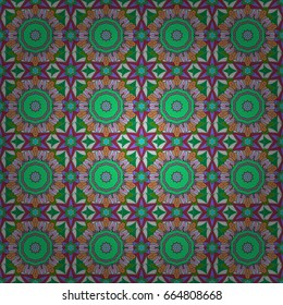 Vector round mandala in childish style. Ornamental doodle background. Vector nature seamless pattern with abstract ornament.