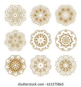 Vector round mandala elements set for your design.