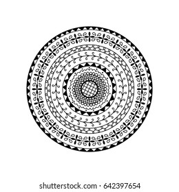 Vector round mandala. Ethnic decorative ornament. Coloring page book anti stress for adult