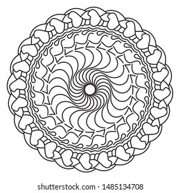 Vector round mandala. Meditation mandala. Ohm