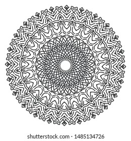 Vector round mandala. Meditation mandala. Ohm