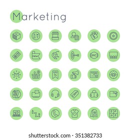 Vector Round Marketing Icons